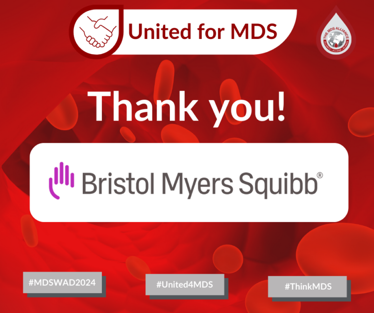 MDS World Awareness Day 2024 Facebook, LinkedIn and X graphic: Thank you to our sponsor