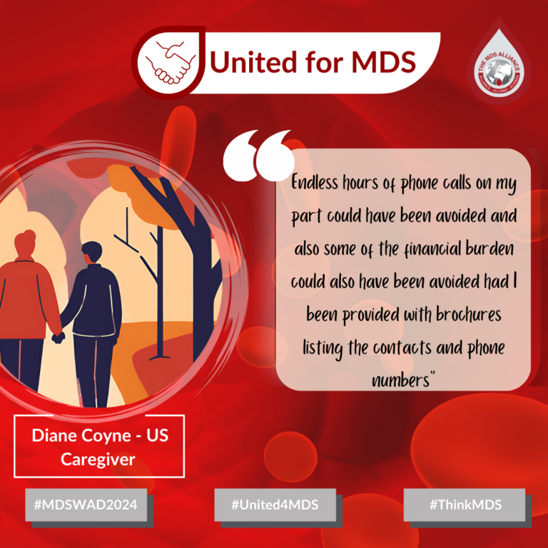 MDS World Awareness Day 2024 Instagram graphic: Caregiver quote: Diane
