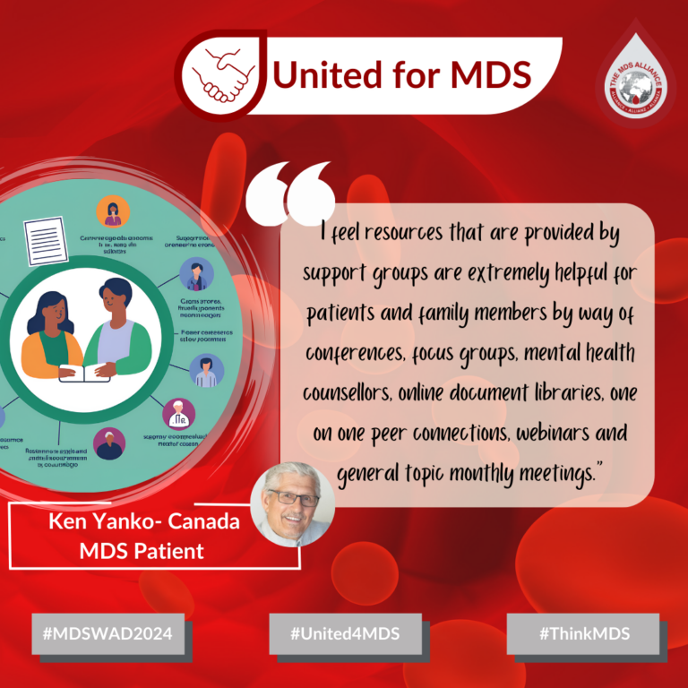 MDS World Awareness Day 2024 Instagram graphic: Patient quote: Ken Yanko