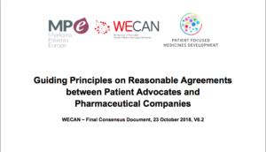Guiding Principles on Reasonable Agreements between Patient Advocates and Pharmaceutical Companies